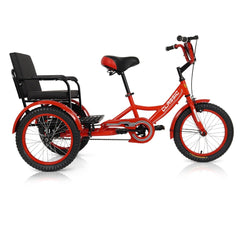 Vaux Tricycle 20 Back Seat Red - Colorland Toys
