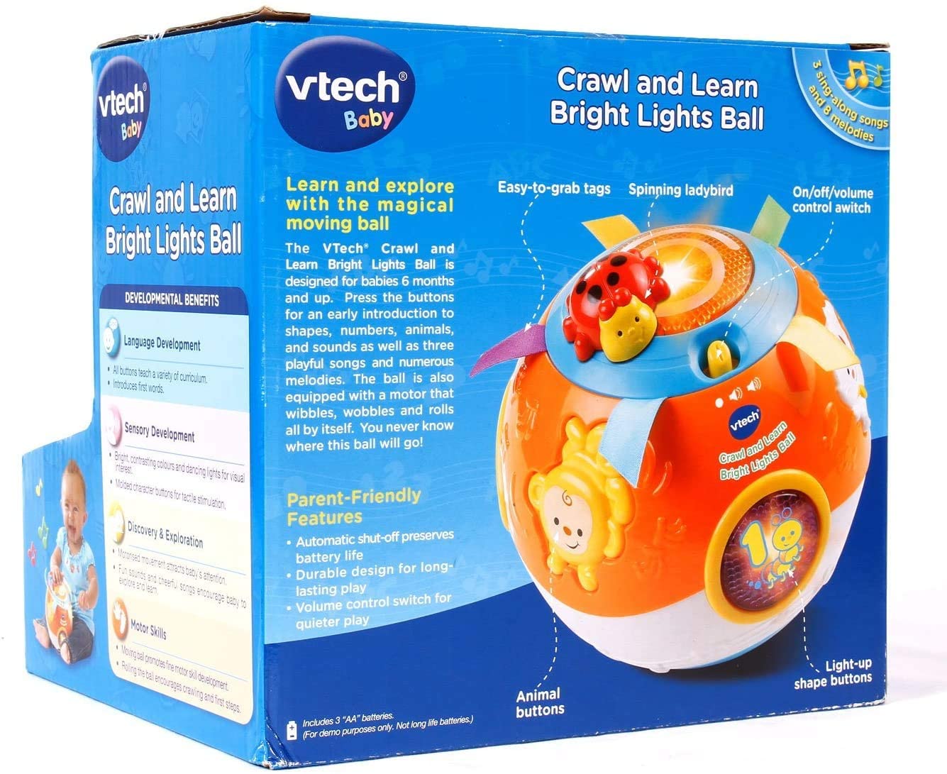 VTech Crawl & Learn Bright Light Ball Bilingual 80-047329 - Colorland Toys