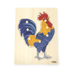 Viga Montessori Puzzle Rooster 44610 - Colorland Toys