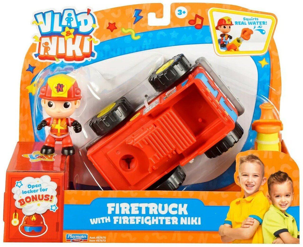 Vlad & Niki Fire Truck with Firefighter Niki 3inch 57670/57672 - Colorland Toys