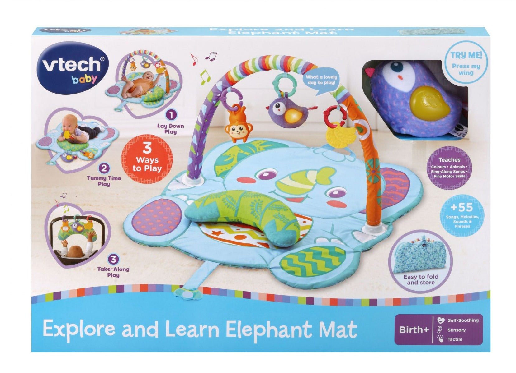 VTech Baby Explore and Learn Elephant Mat 80 - 536003 - Colorland Toys