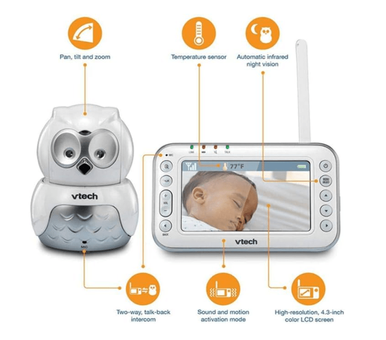 VTech Digital Video Baby Monitor 4 3 Owl Housing VTBM4600 - Colorland Toys