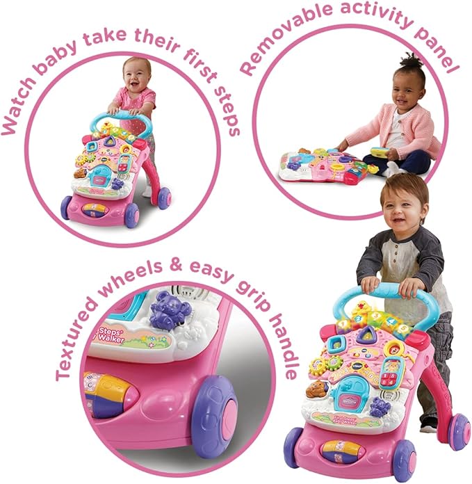 VTech First Steps Baby Walker Pink VT80 - 505653 - Colorland Toys