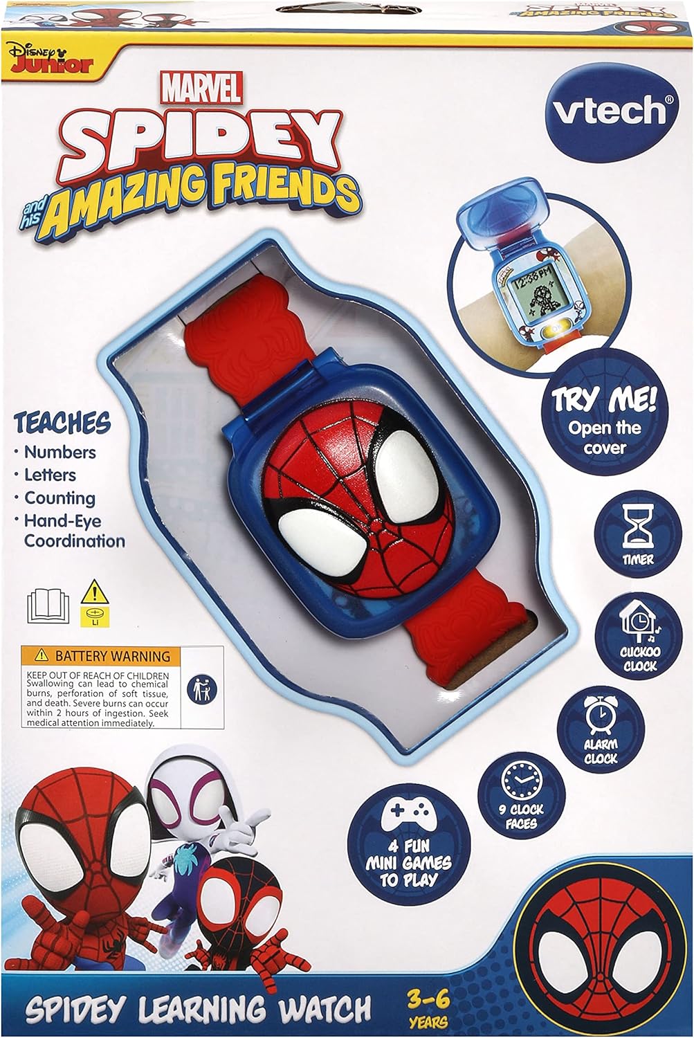 VTECH Spidey and His Amazing Friends Learning Watch VT80 - 554303 - Colorland Toys