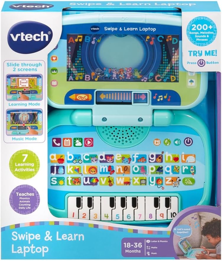 VTECH Swipe And Learn Laptop VT80 - 576403 - Colorland Toys