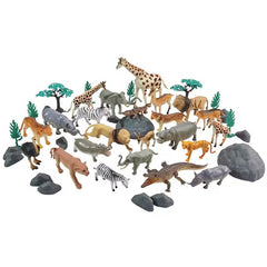 Wenno Jungle Animals Playset Square Bucket 45pcs 6801 - Colorland Toys