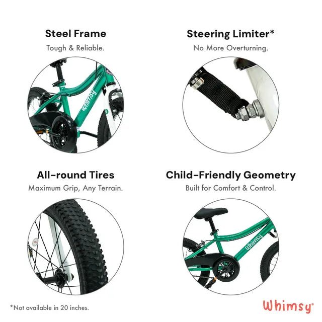 Whimsy Classic Bicycle 16 Inch Green WM16CL - GN - Colorland Toys