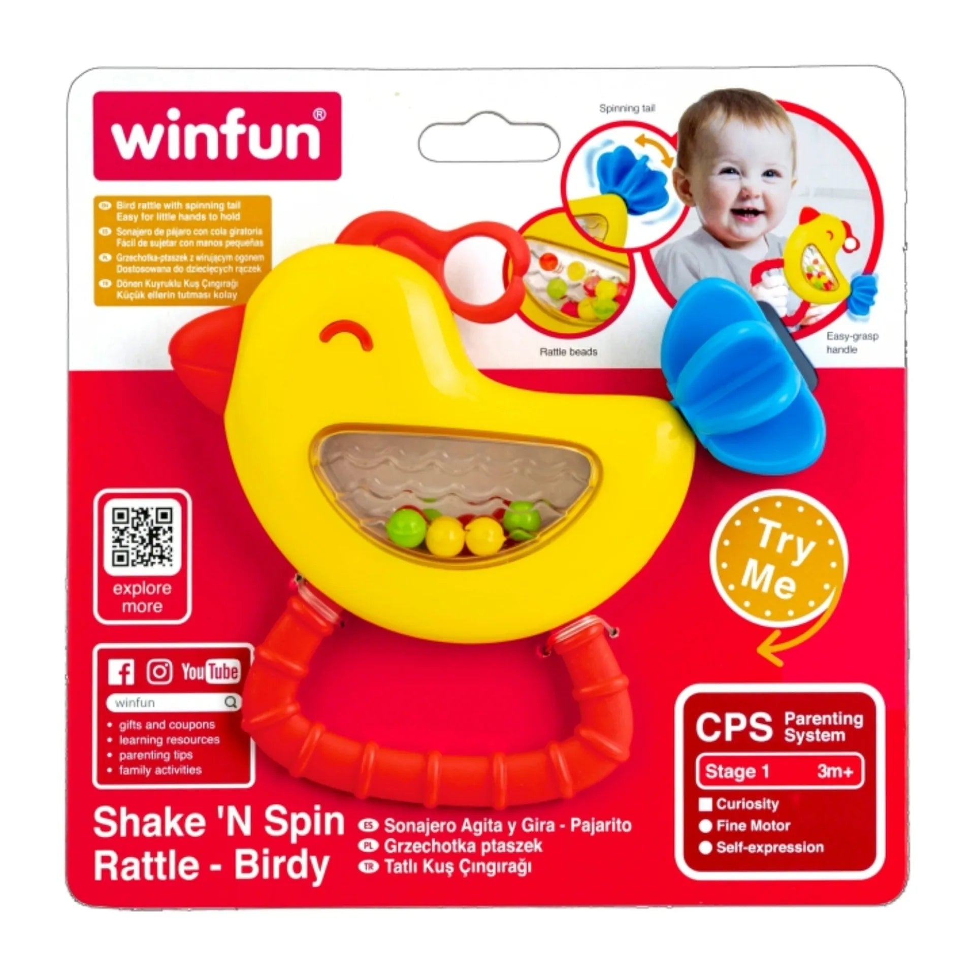 Winfun Shake 'n Spin Rattle Birdy 000240NI - Colorland Toys