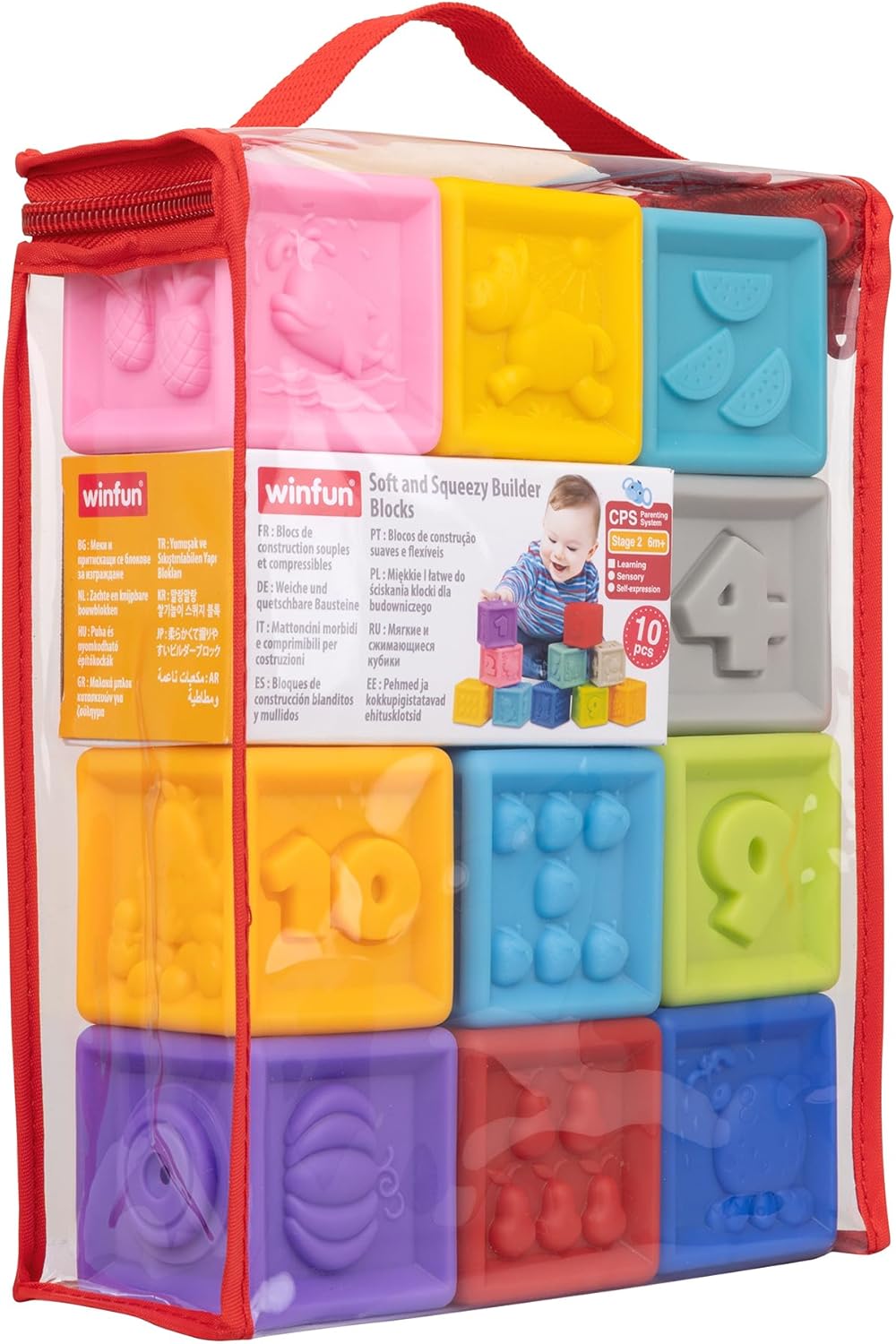 Winfun Soft and Squeezy Builder Blocks 6M+ by winfun - Colorland Toys