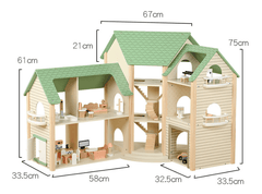 Wooden Dollhouse Green MSN23023 - Colorland Toys