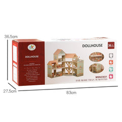 Wooden Dollhouse Pink MSN23031 - Colorland Toys