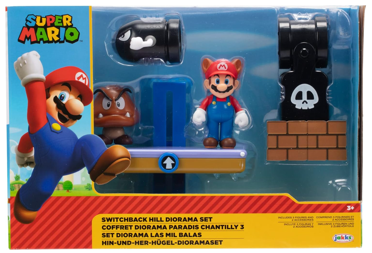 World of Nintendo Super Mario Switchback Hill Diorama Set 2.5in 41180 - Colorland Toys