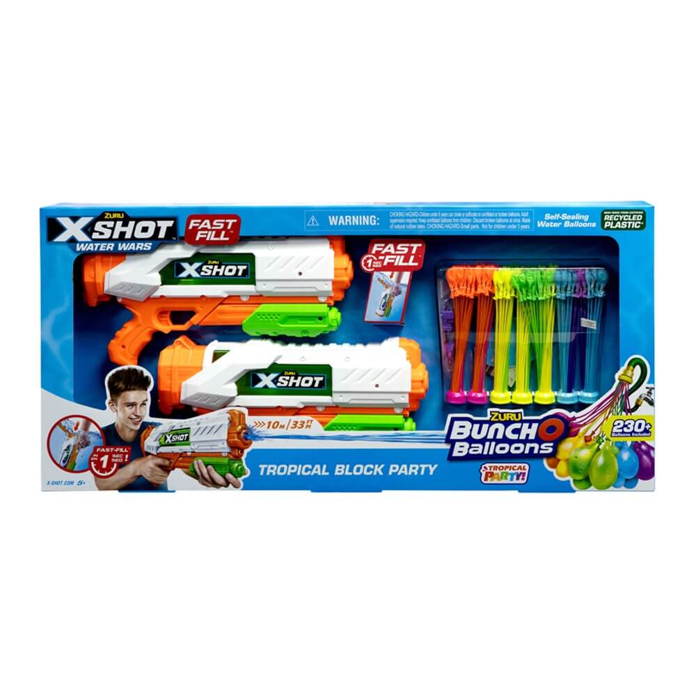 X - Shot Fast Fill Bunch O Balloons Tropical Block Party XS - 56499 - Colorland Toys