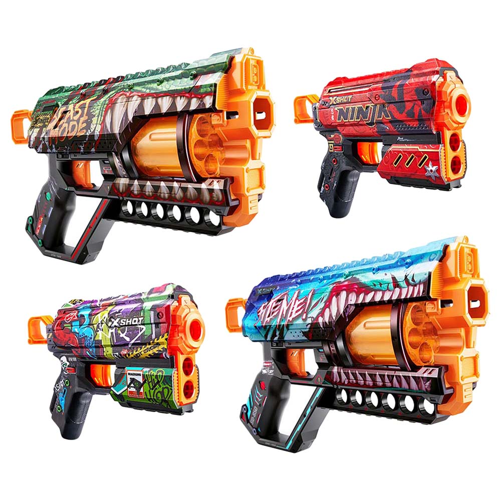 X - Shot Mix Combo 2pk Griefer And 2pk Flux XS - 36568 - Colorland Toys