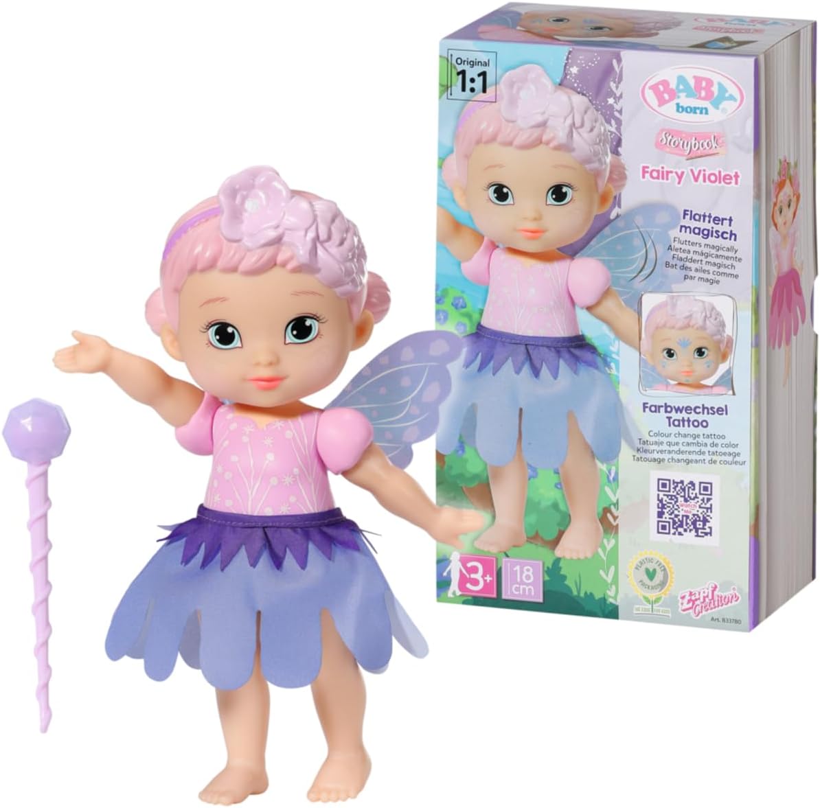 Zapf Creation Baby Born Storybook Fairy Doll Violet 18cm - Colorland Toys
