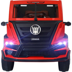 Megastar12V Clunker Truck With Back Trailer Rubber Tyres & Leather Seats Red 2020 - Colorland Toys