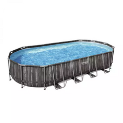 Bestway Power Steel Frame Basin Rattan Grey 7.32mx3.66m 5611T - Colorland Toys