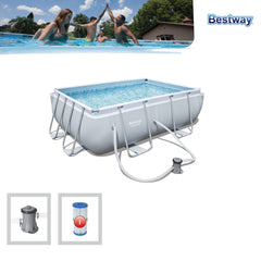 Bestway Power Steel Rectangular Pool Set - 2.82m X 1.96m X 84cm - Colorland Toys