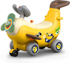 HOLA 4-in-1 Ride-On Push Walker Banana Plane Toy for Toddlers