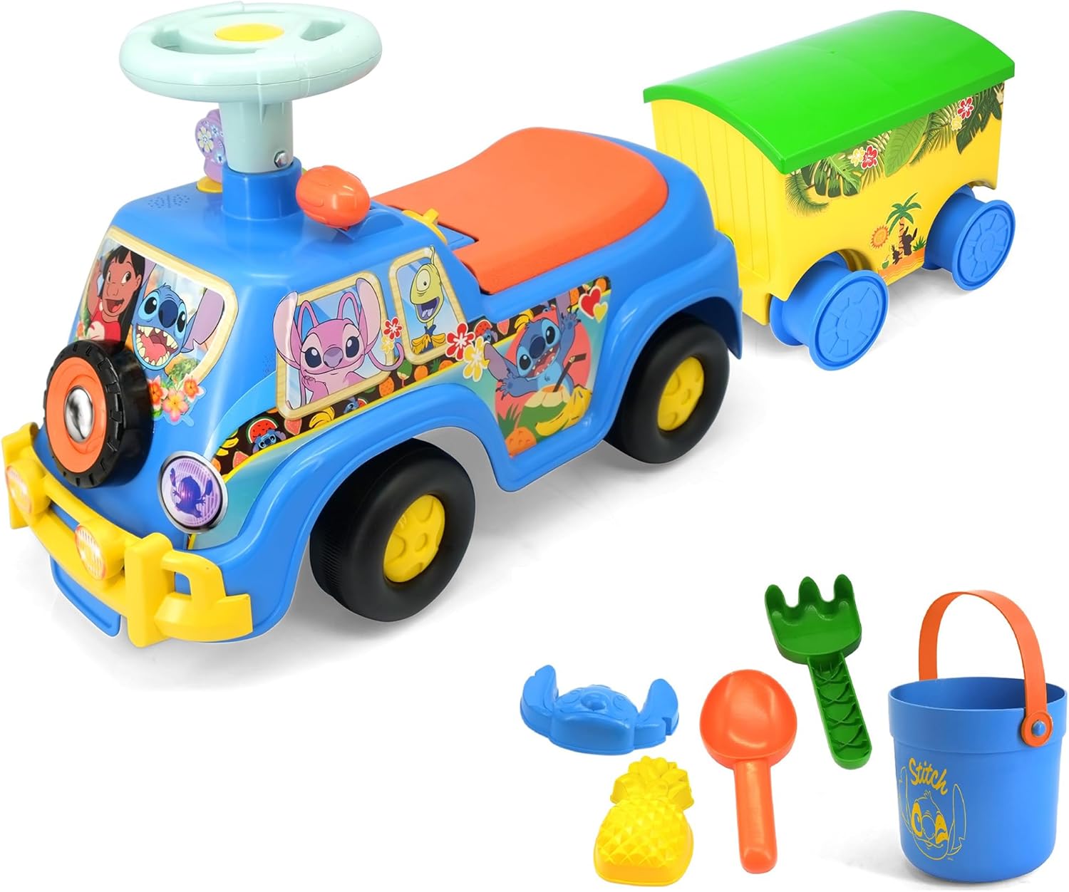 Kiddieland Lights N' Sounds Camper & Trailer - Stitch Ride-On