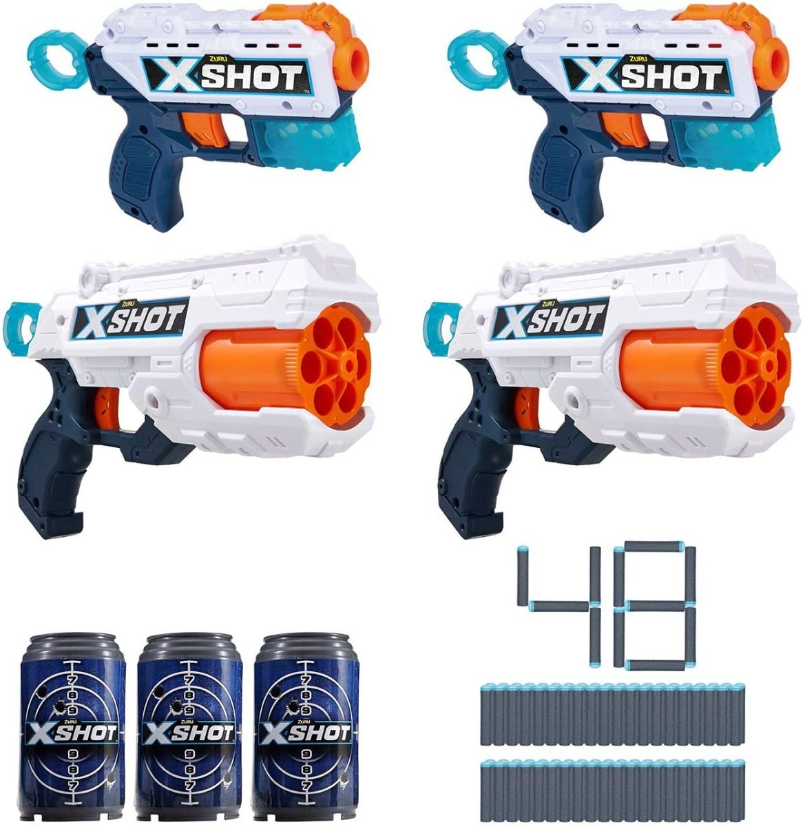 X-Shot Excel Double Kickback Double Reflex 6 Foam 36234 - Colorland Toys