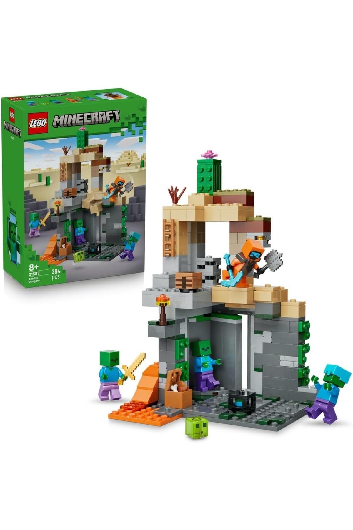 LEGO Minecraft Zombie Dungeon Building Set – 284 Pieces