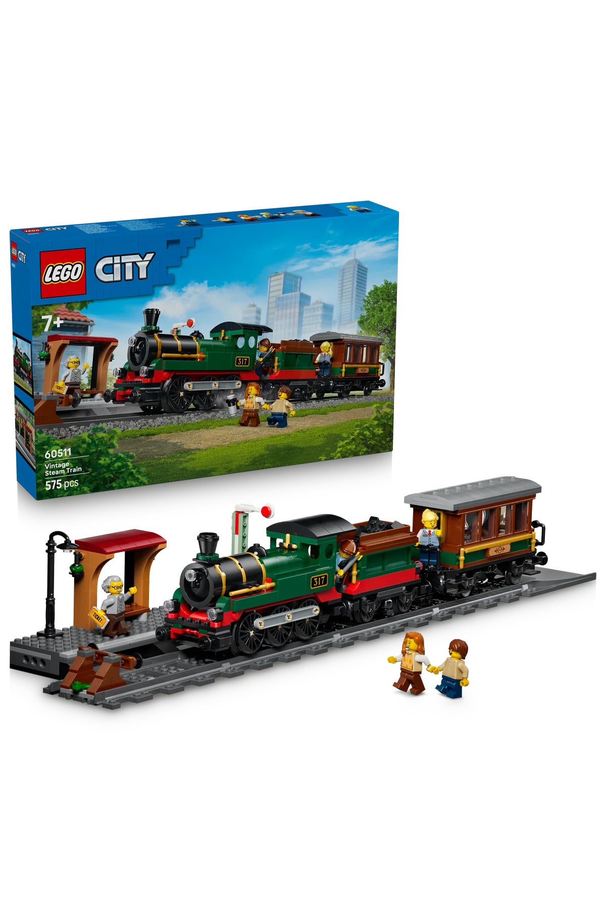 LEGO City Classic Steam Train 60511 – 575 Piece Building Set
