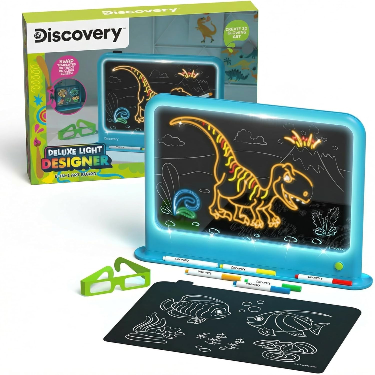 Discovery Deluxe Light Designer 6-In-1 Art Board for Kids 4+