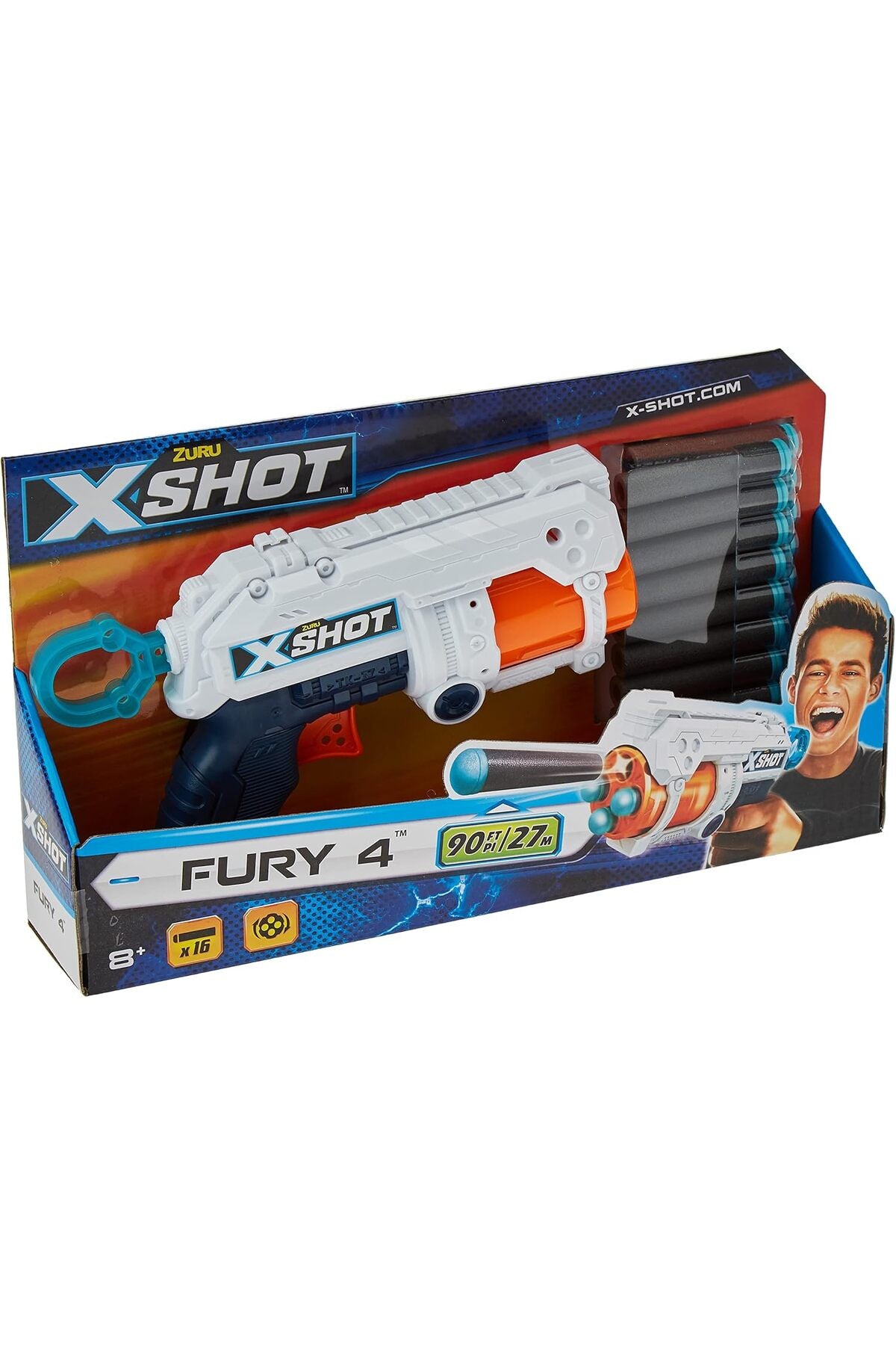 X-Shot Fury 4 Blaster 16 Darts XS-36377-A/36377