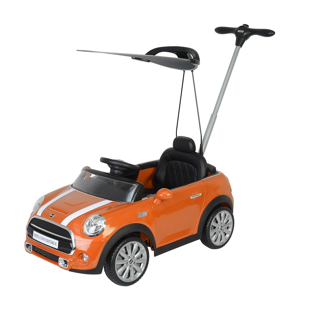 Mini Cooper Licensed Kids Push Car - Orange
