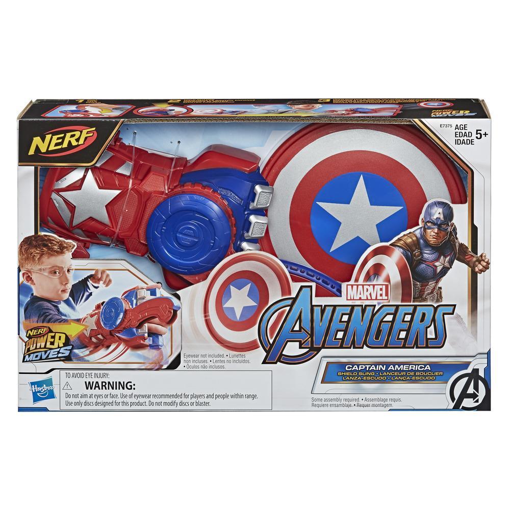 Avengers NERF Power Moves Marvel Captain America Shield Sling NERF Disc Launching Toy - Colorland Toys