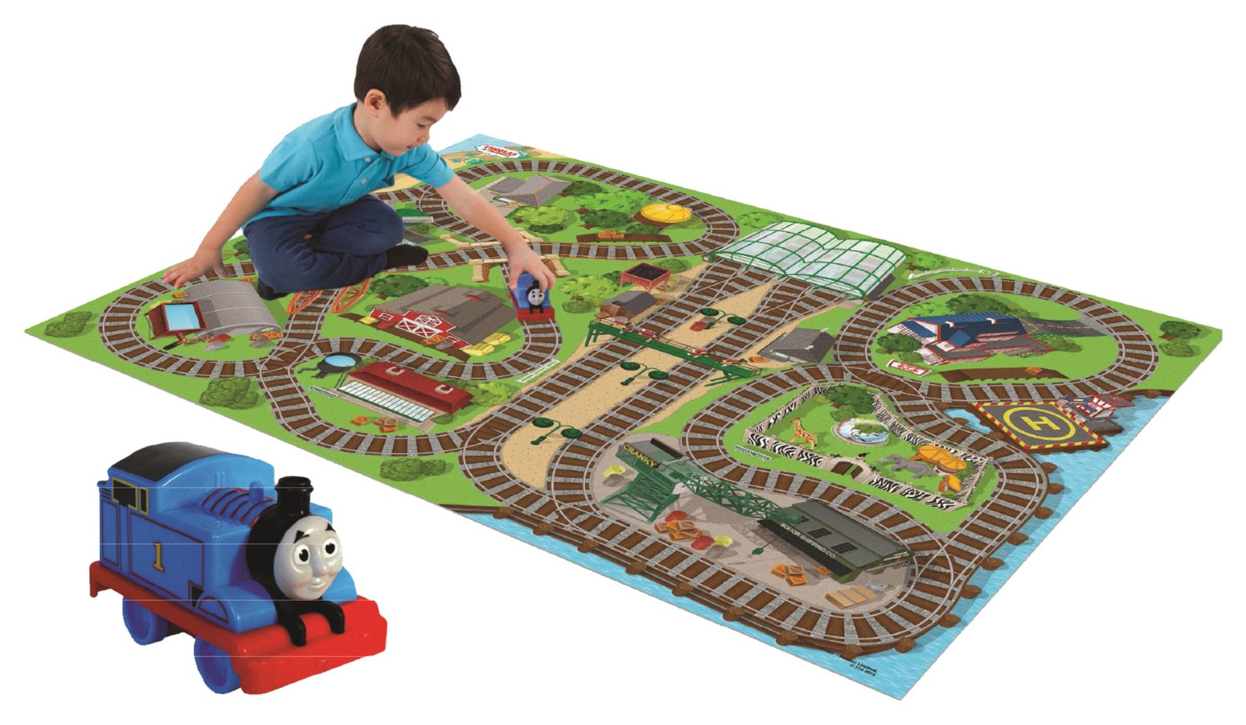 Thomas And Friends Jumbo Mega Mat With Vehicle 73600 - Colorland Toys