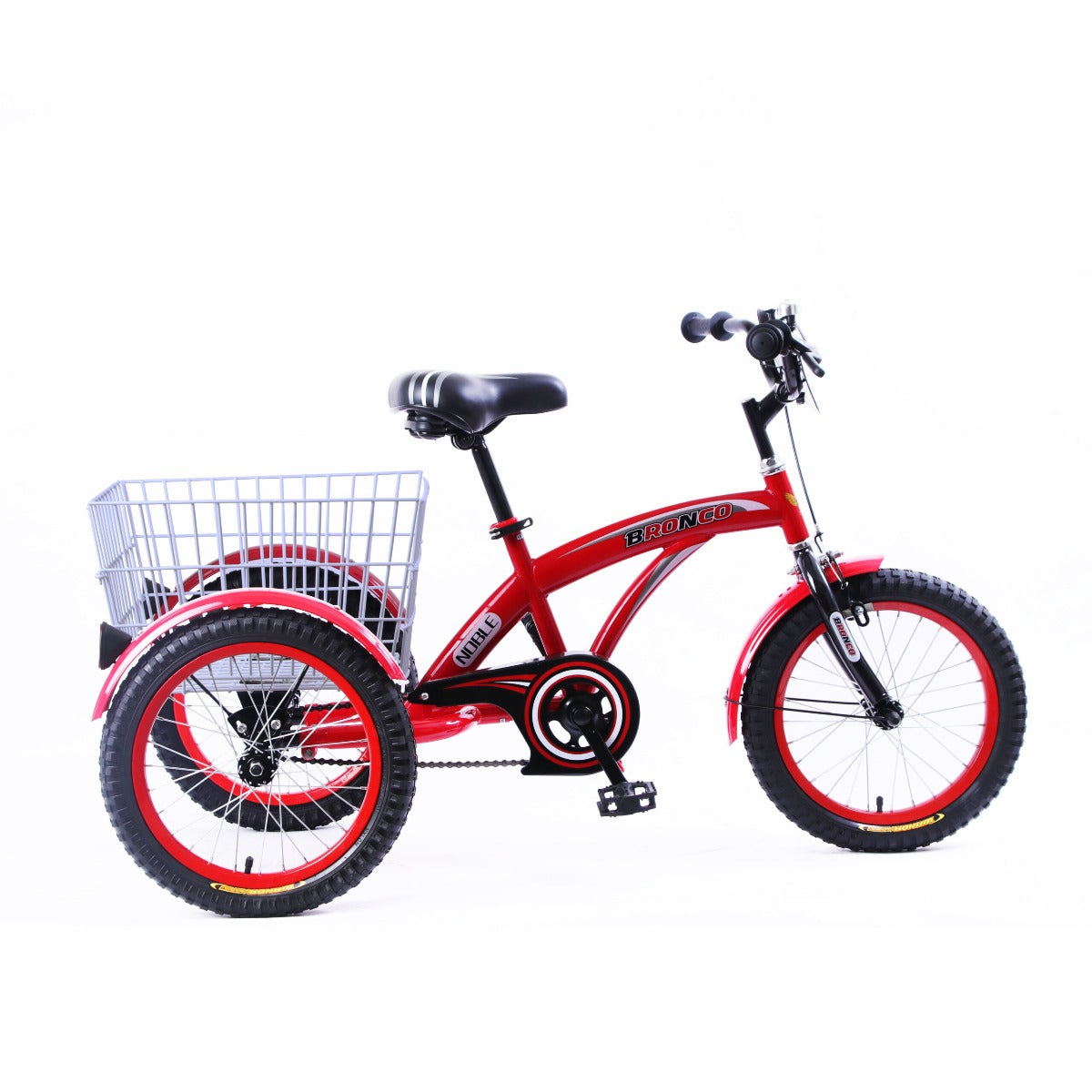 Bronco Classic Three Wheel bicycle with Basket Red 16 Inch CL-2600 - Colorland Toys