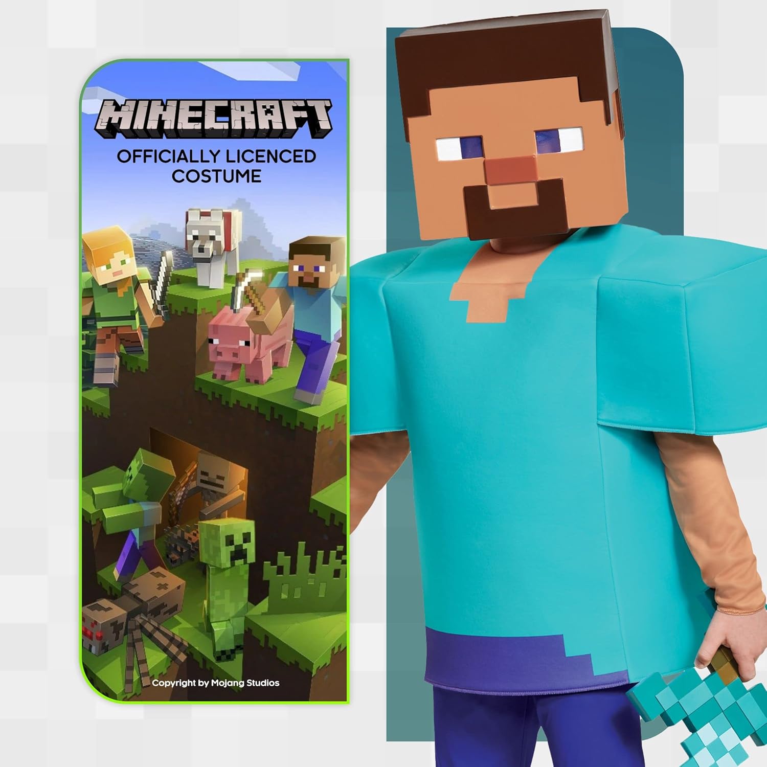 Disguise Steve Deluxe Minecraft Costume, Large (10-12) — view 2