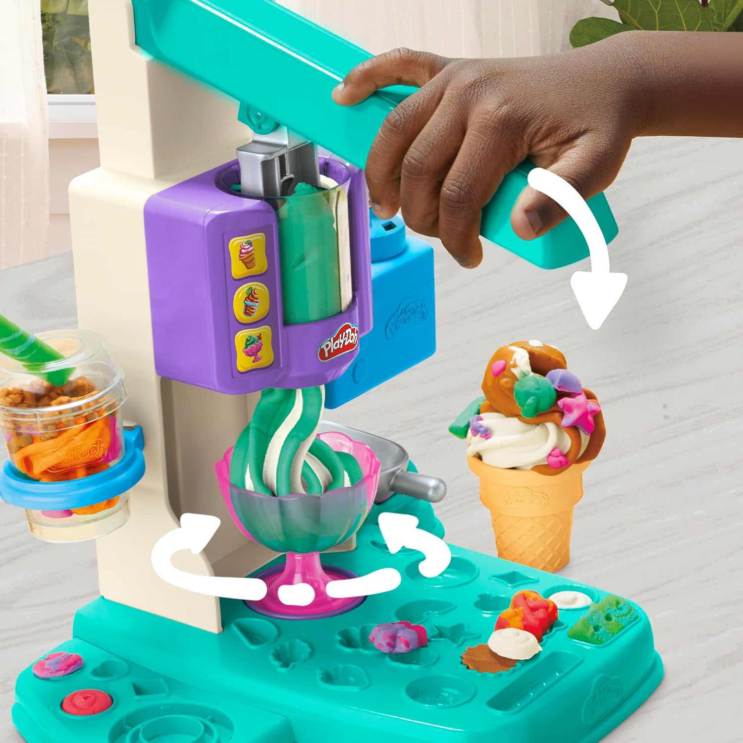 Play-Doh Rainbow Swirl Ice Cream Playset with 7 Accessories — view 2