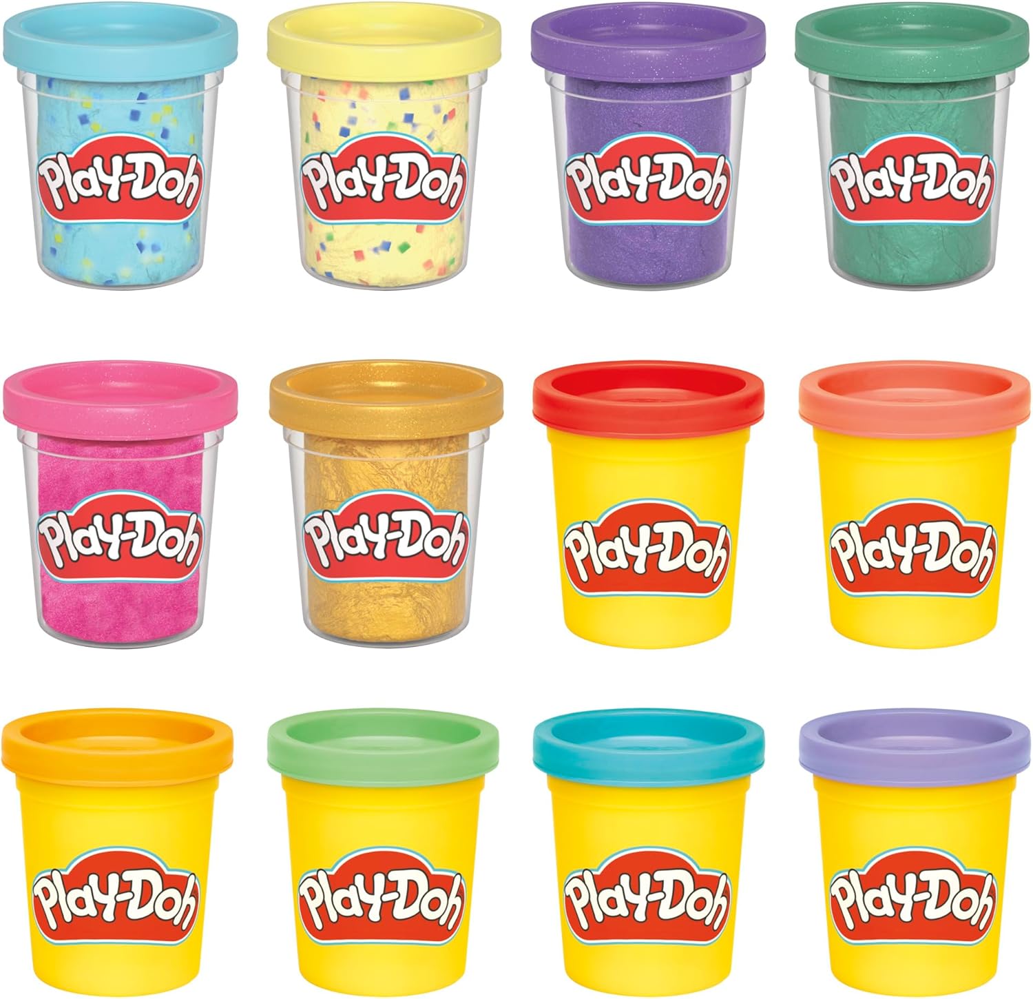 Play-Doh 12 Pack Celebration Compound with Confetti & Metallic Shine — view 2