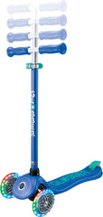 Globber Primo Plus Lights Scooter, Navy Blue/Emerald Green — view 2
