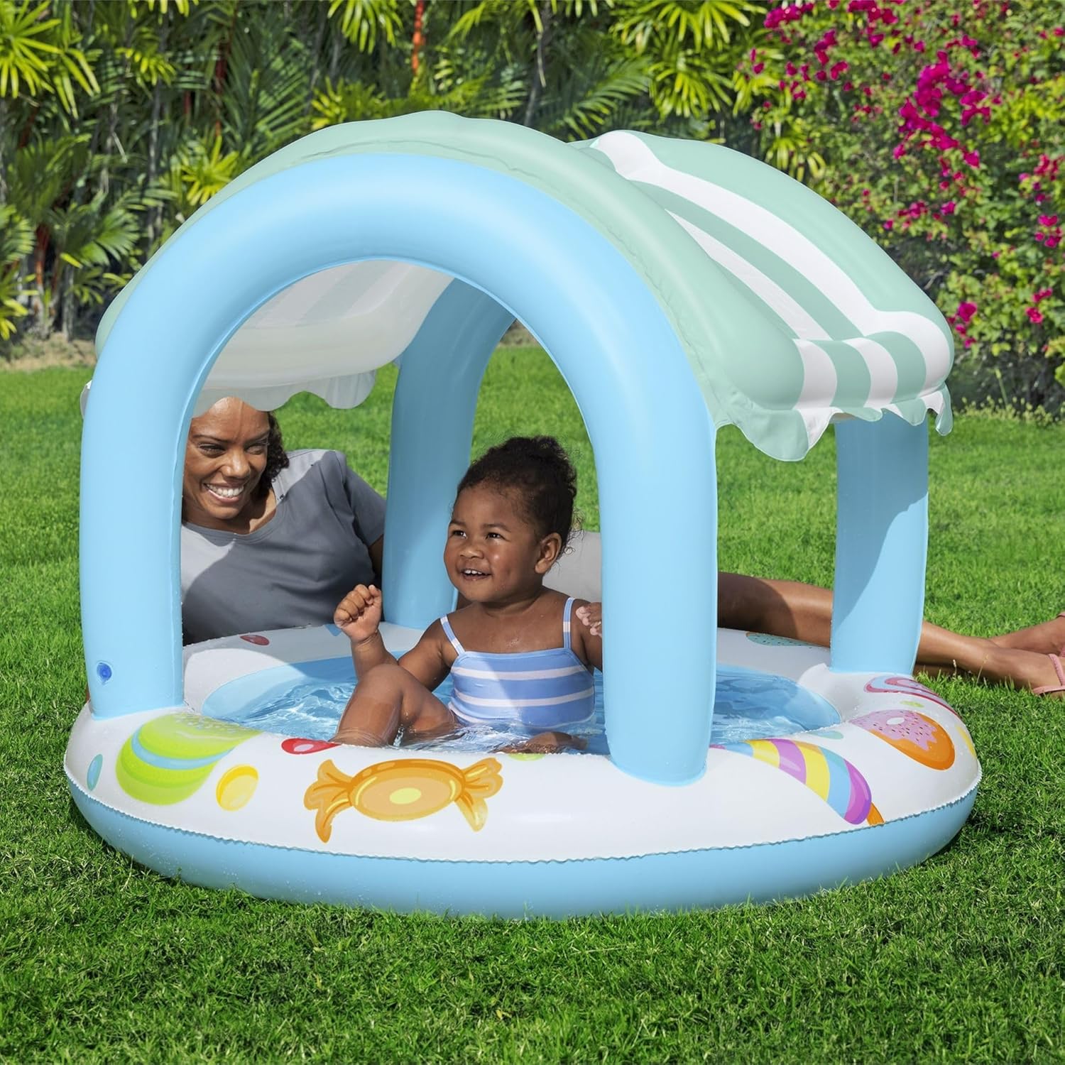 Bestway Inflatable Sweet Shop Paddling Pool with Canopy, 2+ Years — view 2