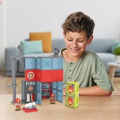 Tile Town Fire House Magnetic Tiles Building Playset for Kids 3+ — view 2