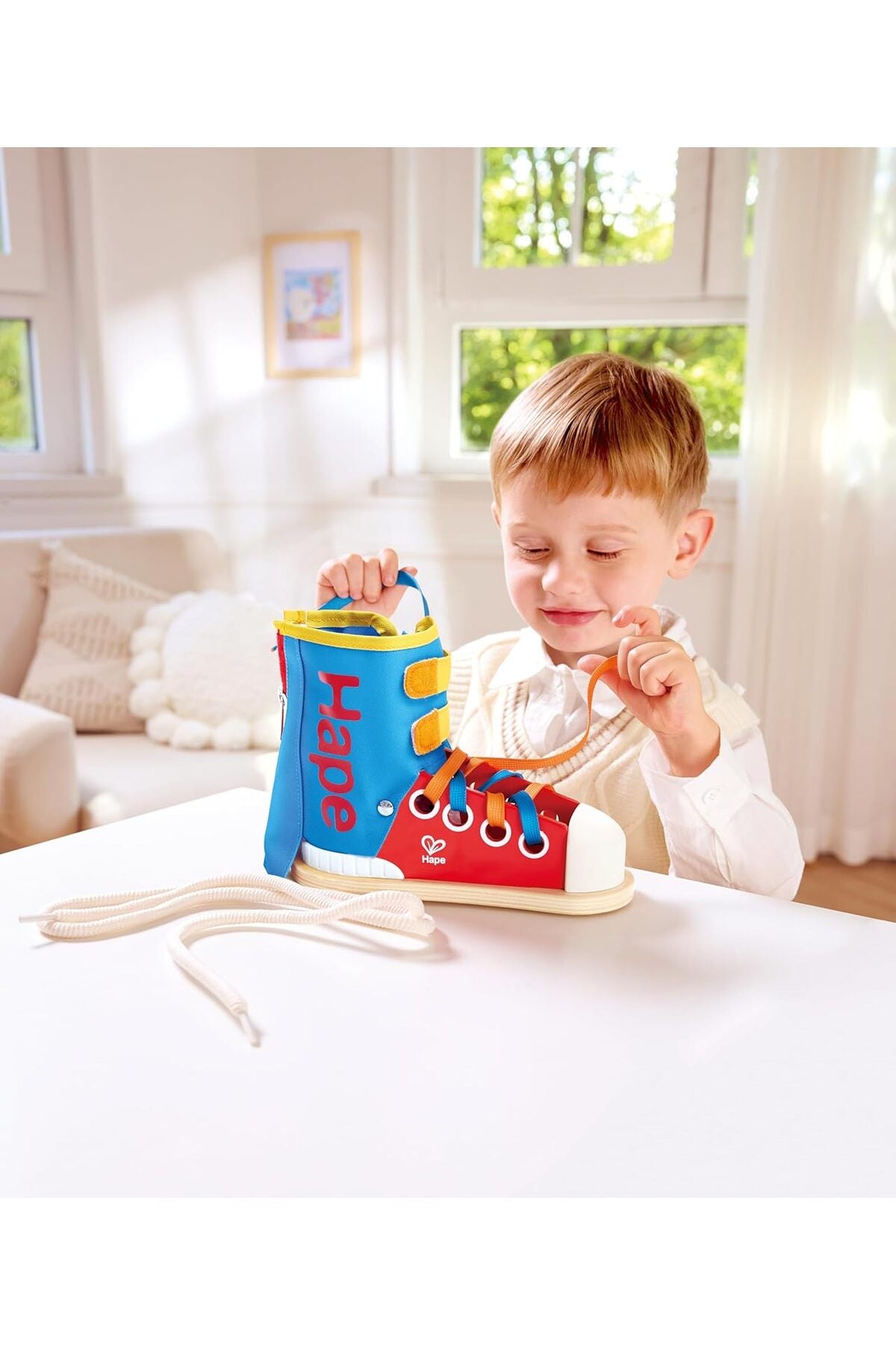 Hape Lacing Sneaker - Learn to Tie a Shoe Educational Toy — view 2