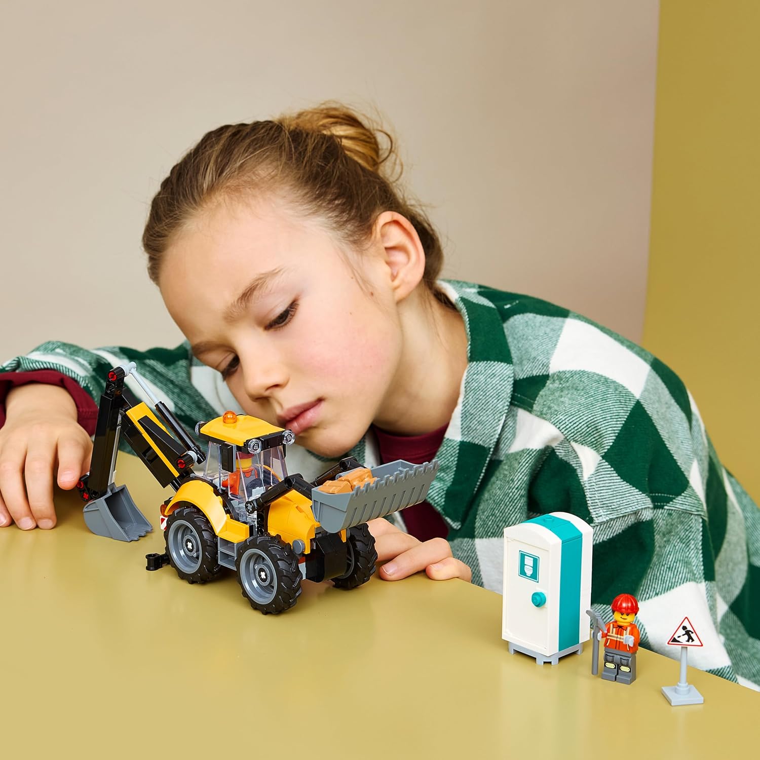 LEGO City Yellow Backhoe Loader Construction Vehicle Toy for Kids 7+ — view 2