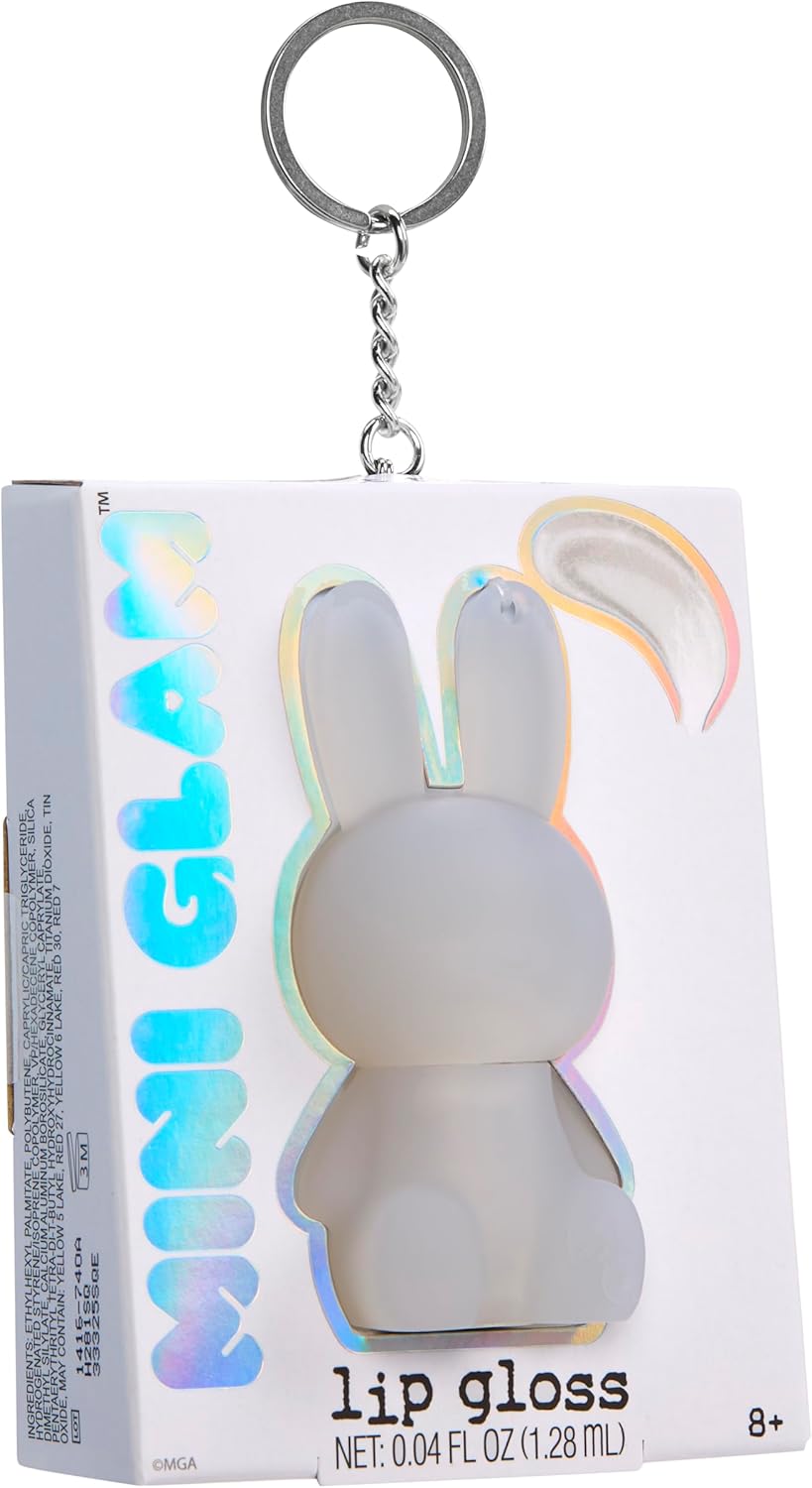 Mini Glam Cosmetic Bunny Lip Gloss, Keychain, White – MGA Entertainment — view 2
