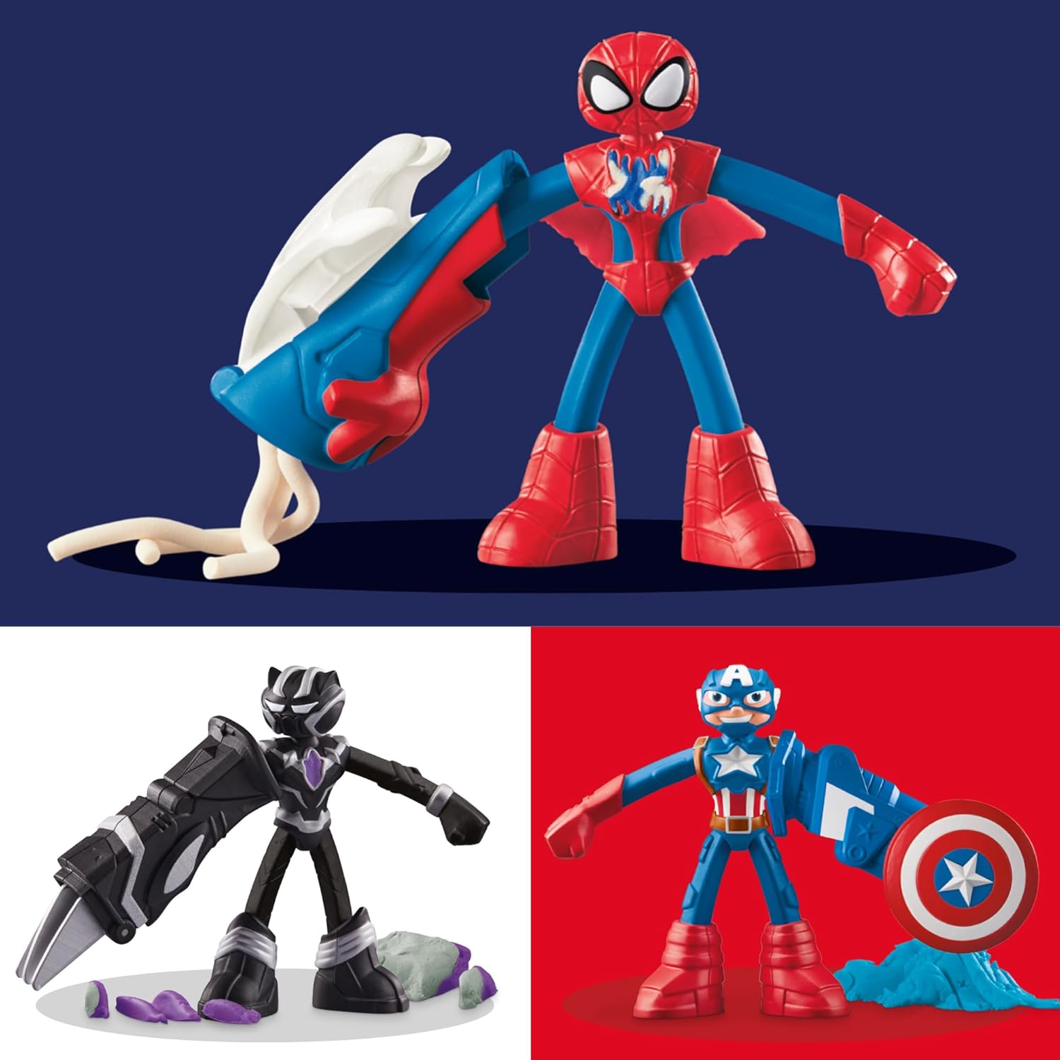 Play-Doh Marvel Heroes Adventure Set – Captain America, Spider-Man, Black Panther — view 3