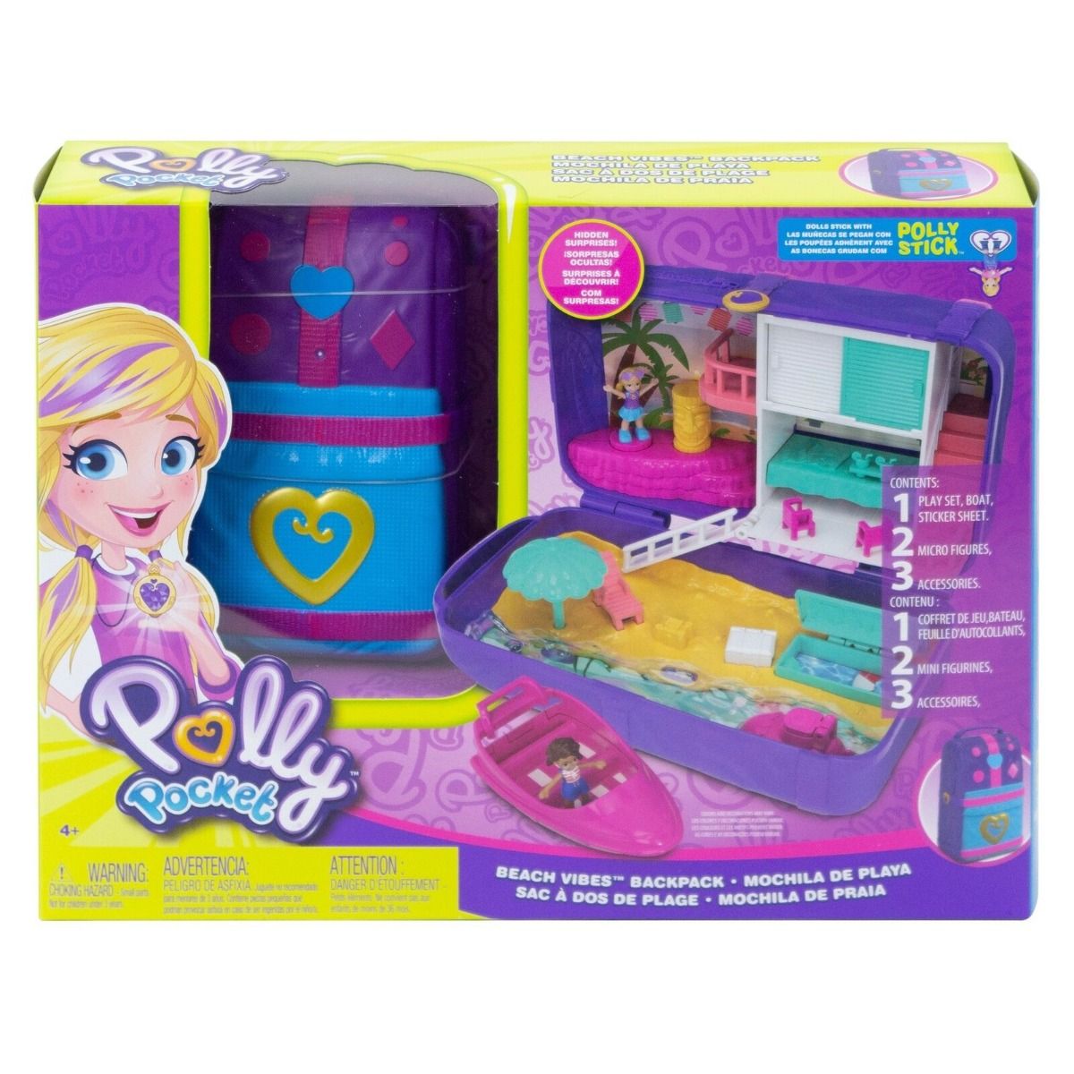 Mattel Polly Pocket Beach Vibes Backpack FRY39 - Colorland Toys
