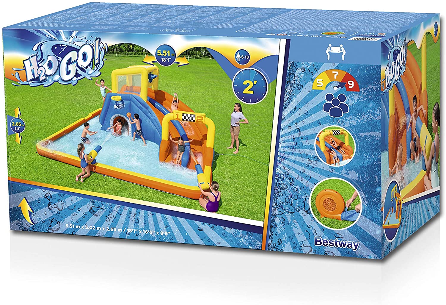 Bestway H2OGO Super Speed Way Mega Water Park 5.51mx5.02mx2.65m 53377 - Colorland Toys