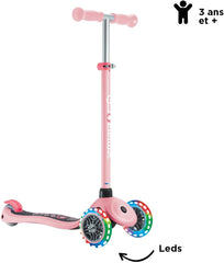 Globber Primo Lights 3-Wheel Scooter Pastel Pink for Kids 3-7 — view 3