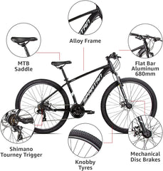SPARTAN Uni Adult 27.5" Caliber Hardtail MTB Alloy - Charcoal Black, M — view 3