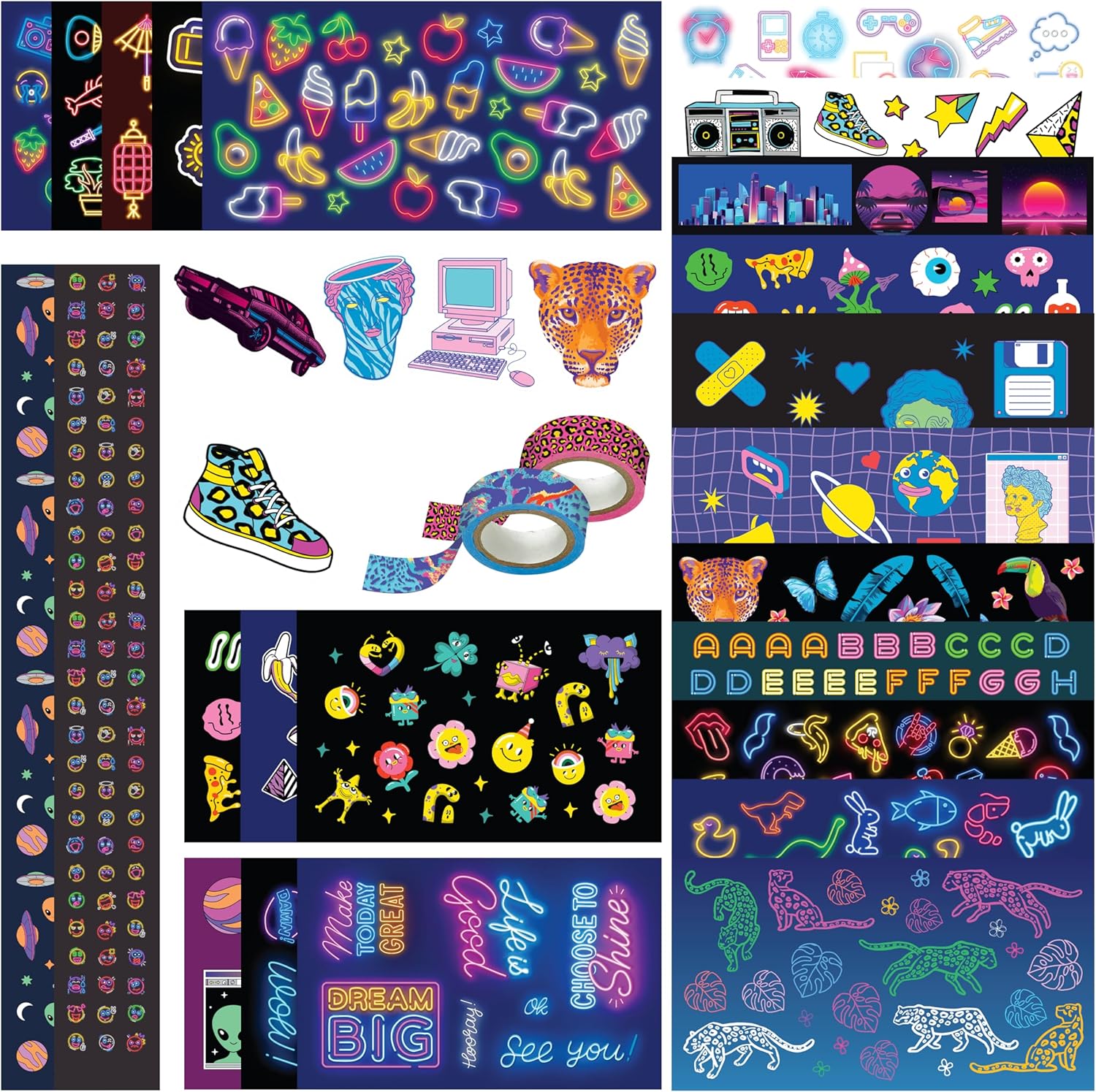 Kaleidoscope Sticker Bomb Studio Neon – 600+ Neon Stickers for Kids 8-12 — view 3