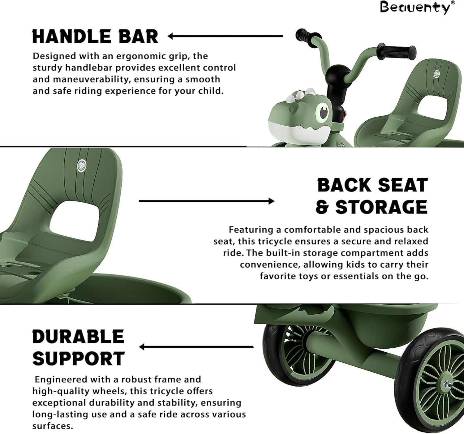 Pro Ride Tricycle Green PR602  — view 3