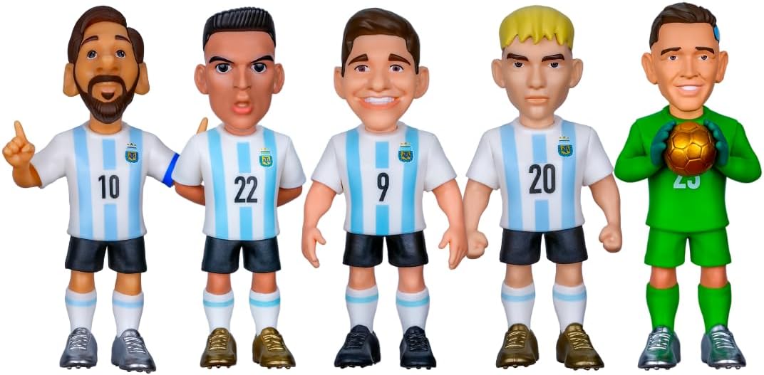 MINIX Football Stars 5-Pack Action Figures – Messi, Lautaro, Álvarez, Mastantuono, Martinez (12cm) — view 3